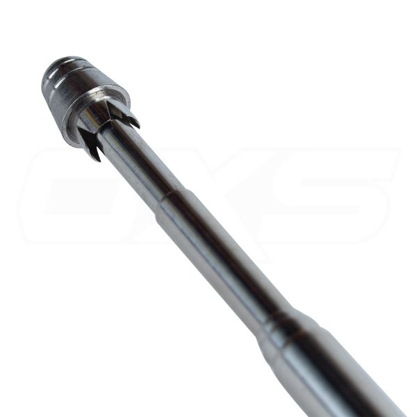 ANTENA PARA MOTO CORTA HILO CURADO RETRACTIL BASE PARA TORNILLOS ESPEJOS - Imagen 3