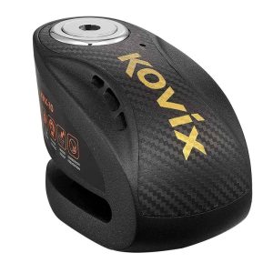 CANDADO DISCO PARA MOTO KOVIX KNX10 NEGRO CON ALARMA 120DB SEGURO DE 10MM DOBLE LOCK