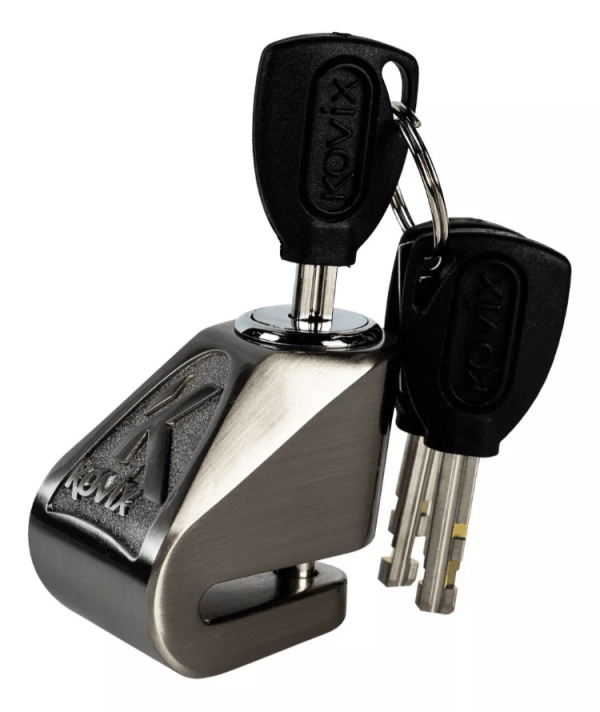 CANDADO DISCO MOTO KOVIX KN1 METAL PULIDO PASADOR 6MM