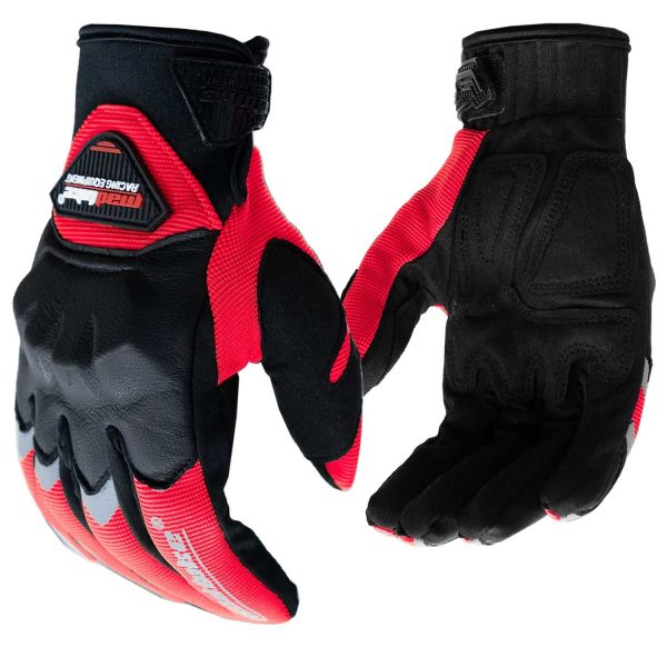 GUANTES MOTO MADBIKE MAD20 CON PROTECCIONES ROJO