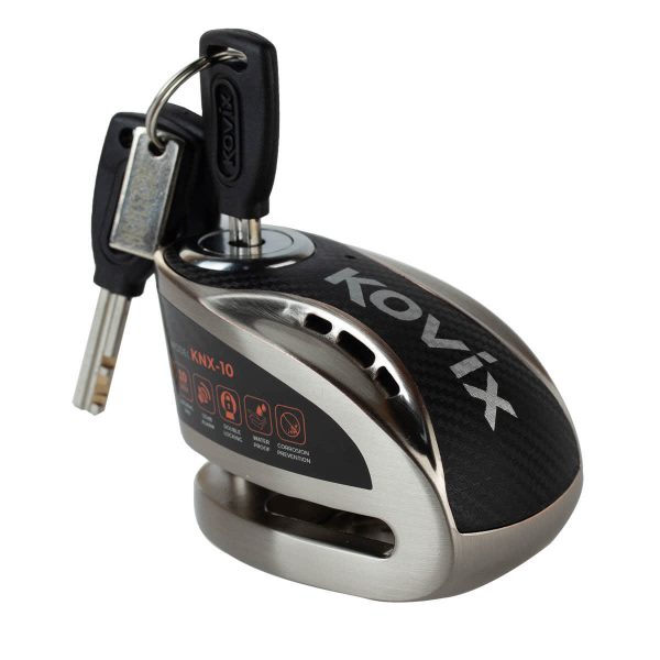 CANDADO DISCO PARA MOTO KOVIX KNX10 METAL CON ALARMA 120DB SEGURO DE 10MM DOBLE LOCK - Imagen 2