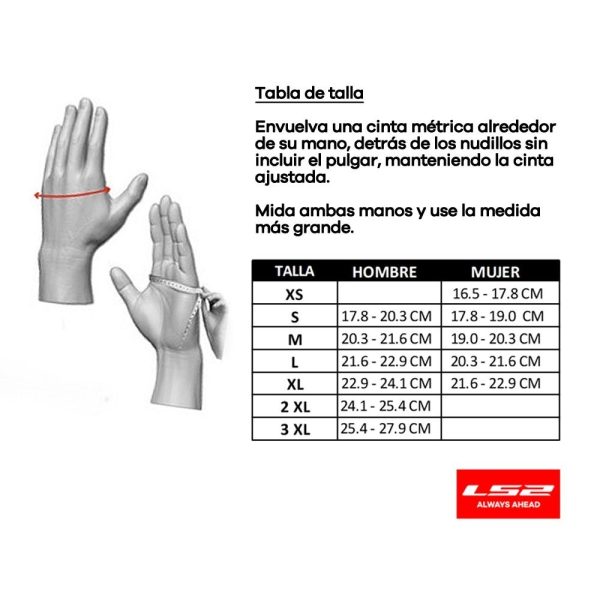 GUANTE LS2 SWIFT HOMBRE NEGRO - Imagen 2