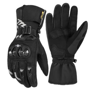 Guantes para moto largos madbike mad66x con protecciones touch invierno