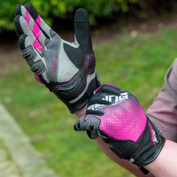 Guantes para moto madmotor mt27 rosa mujer protecciones touch - Imagen 2