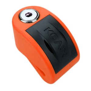 Candado disco kovix KT6 naranjo pasador de 6mm modulo de alarma protegido por aleacion de zinc alerta sonora de 120db (decibeles)