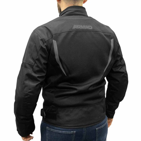 Chaqueta de cordura para motociclista marca: armad gear modelo air-b cintas ajustables con velcro en la cadera