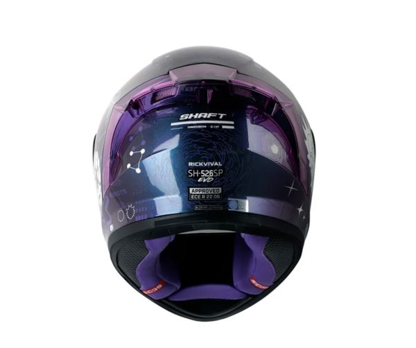Casco SHAFT sh-526sp EVO RICK VIVAL  Iridium MORADO HUMO CLARO - Imagen 4