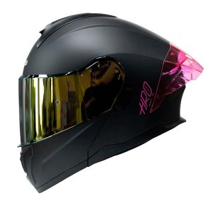 Casco moto hro 3480dv solid ng fc mate abatible con sun visor dot