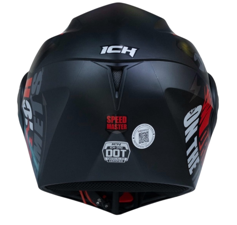 CASCO MOTO ICH 3110 SPEED MASTER RJ ABATIBLE CON SUN VISOR CERTIFICACIÓN DOT 3CV - Imagen 3