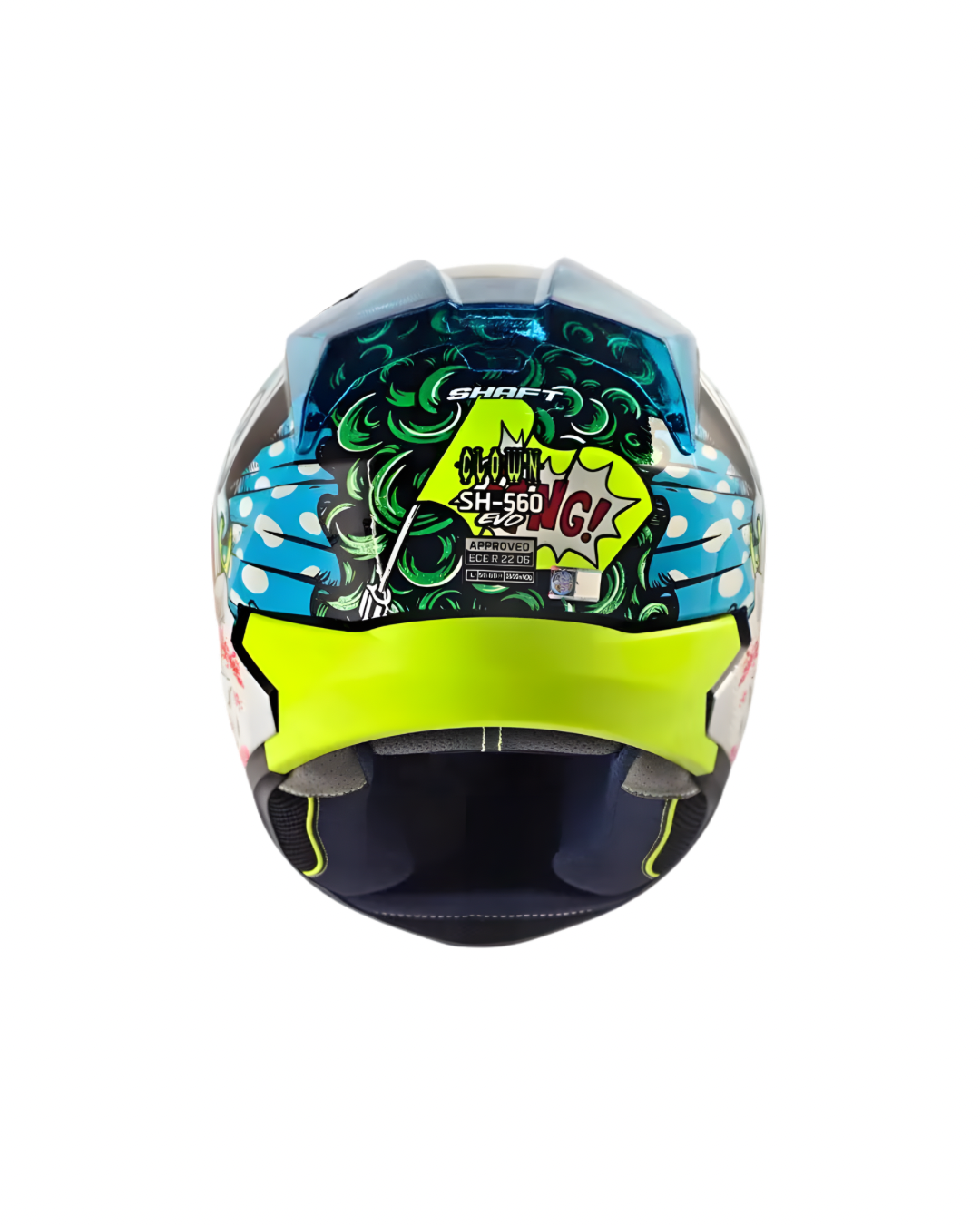 CASCO INTEGRAL SHAFT 560 EVO CLOWN BLANCO AZUL - Imagen 3