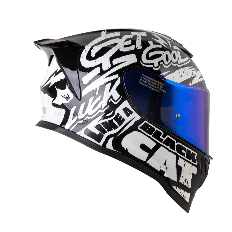 CASCO MOTO HRO 506 BLACK CAT NG BL INTEGRAL NORMA DOT - Imagen 2