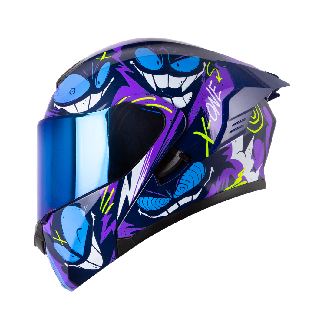 CASCO MOTO XONE 3000RS XMILEY AZ.OS AZ ABATIBLE SUN VISOR - Imagen 2