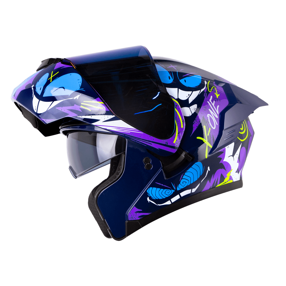CASCO MOTO XONE 3000RS XMILEY AZ.OS AZ ABATIBLE SUN VISOR
